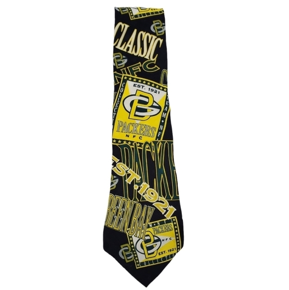 Green Bay Packers Pure Silk Necktie RM Sport Ralph Marlin USA Made 4"x57.5" - Picture 3 of 9